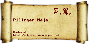 Pilinger Maja névjegykártya